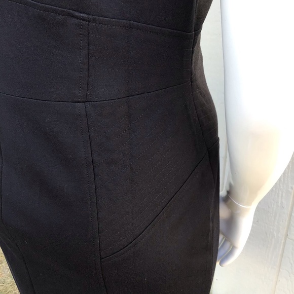 🆕NEW! Illusion Ponte Bodycon Sheath Dress with Mesh V-Neck, the perfect LBD - Picture 11 of 14